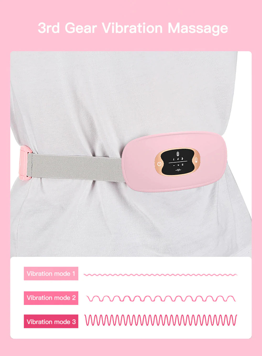 Electric Heating Menstrual Relief Belt – Vibrating Pad for Period Pain & Cramps