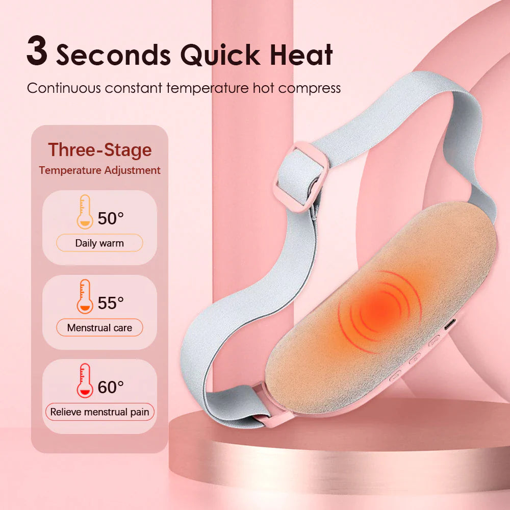 Electric Heating Menstrual Relief Belt – Vibrating Pad for Period Pain & Cramps