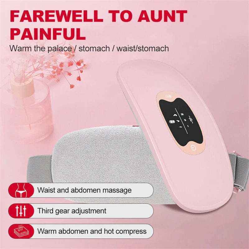 Electric Heating Menstrual Relief Belt – Vibrating Pad for Period Pain & Cramps