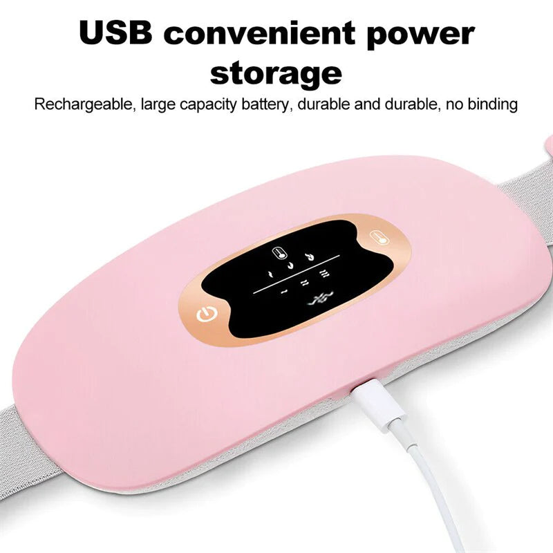 Electric Heating Menstrual Relief Belt – Vibrating Pad for Period Pain & Cramps