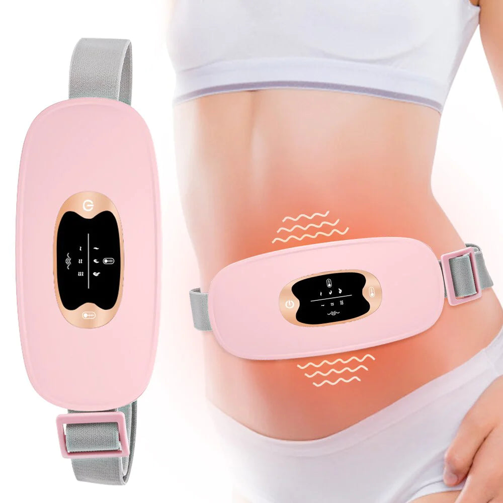  Electric Heating Menstrual Relief Belt – Vibrating Pad for Period Pain & Cramps