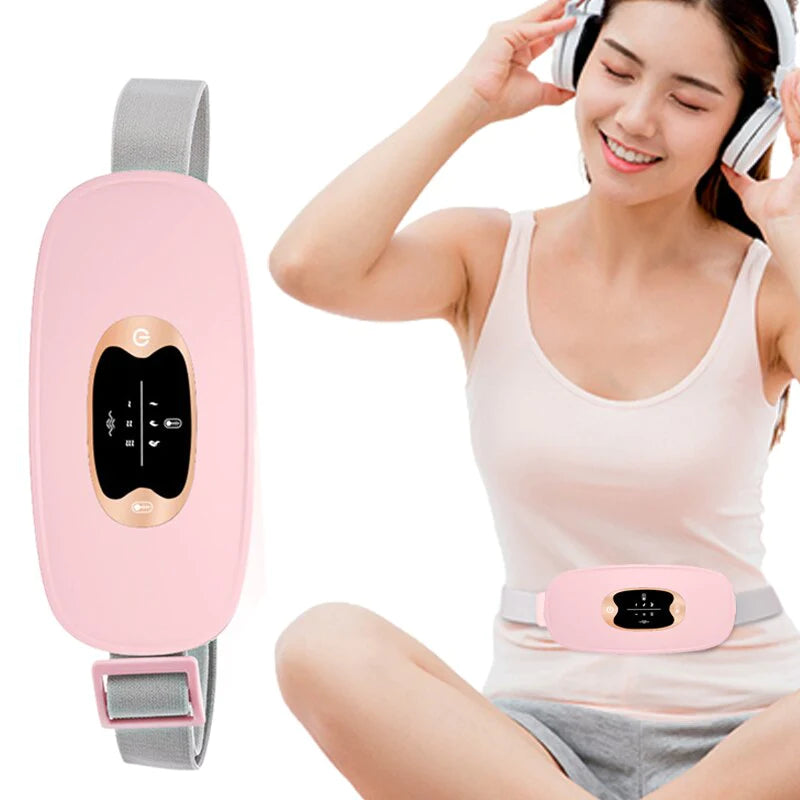  Electric Heating Menstrual Relief Belt – Vibrating Pad for Period Pain & Cramps