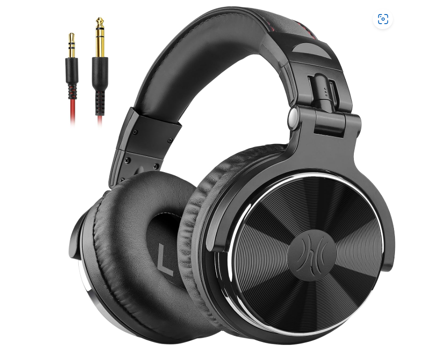 OneOdio Wired Over Ear Headphones Hi-Res Studio Monitor & Mixing DJ Stereo Headsets with 50mm Drivers and 1/4 to 3.5mm Jack for AMP Computer Recording Podcast Keyboard Guitar Laptop - Black