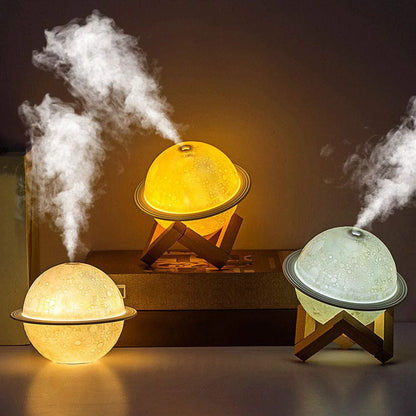 3D Moon Lamp Humidifier: Night Light, USB Rechargeable, 3 Colors, 330ml