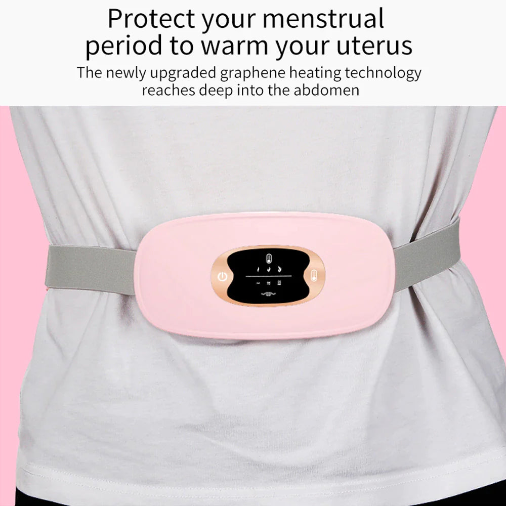  Electric Heating Menstrual Relief Belt – Vibrating Pad for Period Pain & Cramps