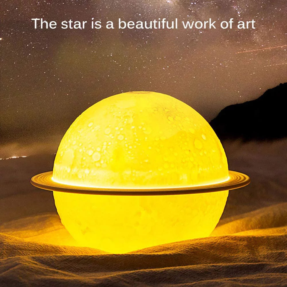 3D Moon Lamp Humidifier: Night Light, USB Rechargeable, 3 Colors, 330ml